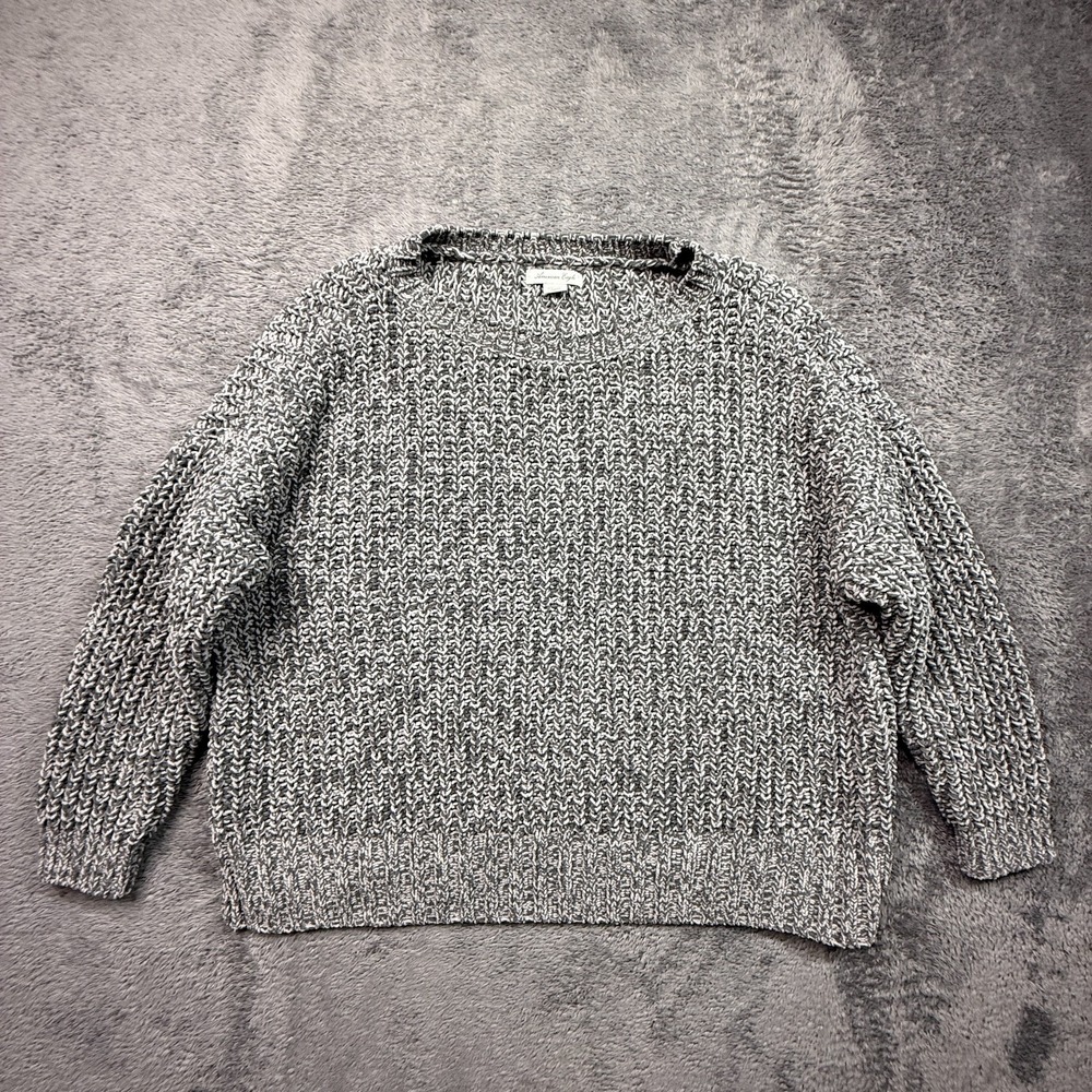 American Eagle Sweater Womens S Gray Marled Chenille Knit Oversized Pullover